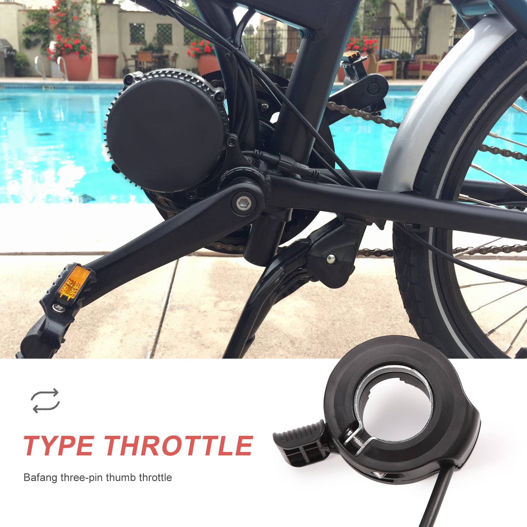 Happy New- Thumb Throttle for  - огляд і ціна Mid Drive Motor Kit 52V 1000W