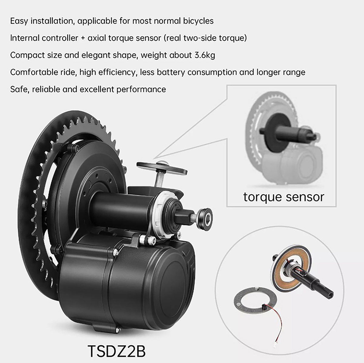 New Version Tongsheng 48V 500W - огляд і ціна Tongsheng Tsdz2B Mid Drive Motor